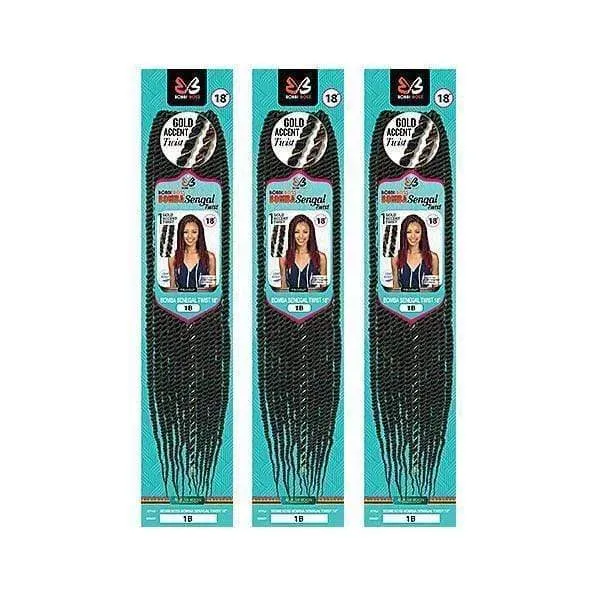 [3 Pack Deal] Bobbi Boss African Roots Collection Crochet Braid - BOMBA SENEGAL TWIST 18"