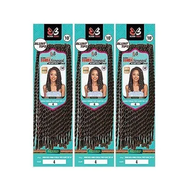 [3 Pack Deal] Bobbi Boss African Roots Collection Crochet Braid - BOMBA SENEGAL TWIST BLUNT TIPS 10"