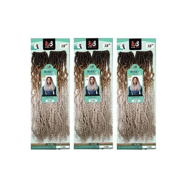 [3 Pack Deal] Bobbi Boss Synthetic Crochet Braid - NU LOCS WATER CURL BOHO STYLE 18" 2X