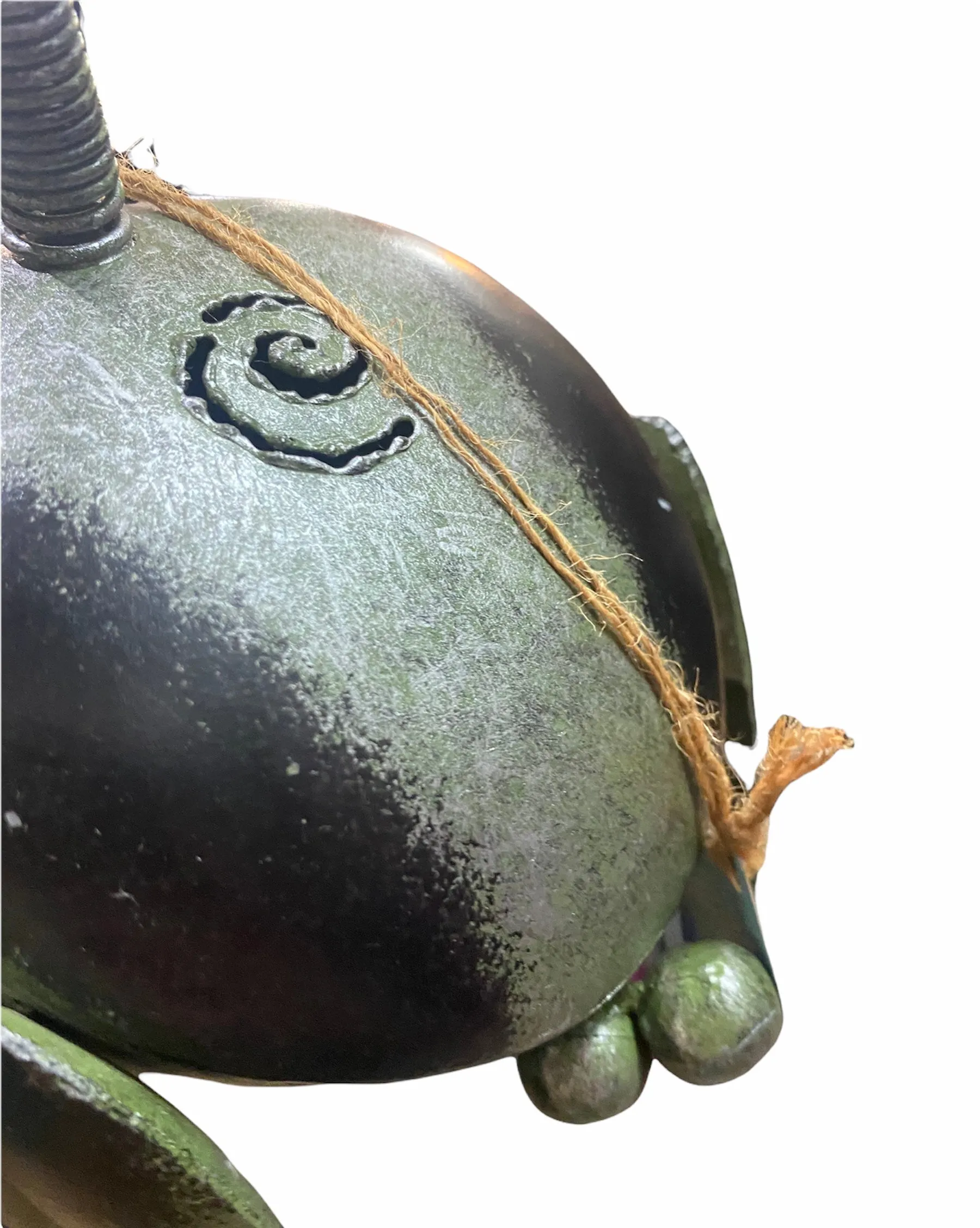 Art to Wear Handcrafted Metal Dog Purse "Spike" in Green   Black