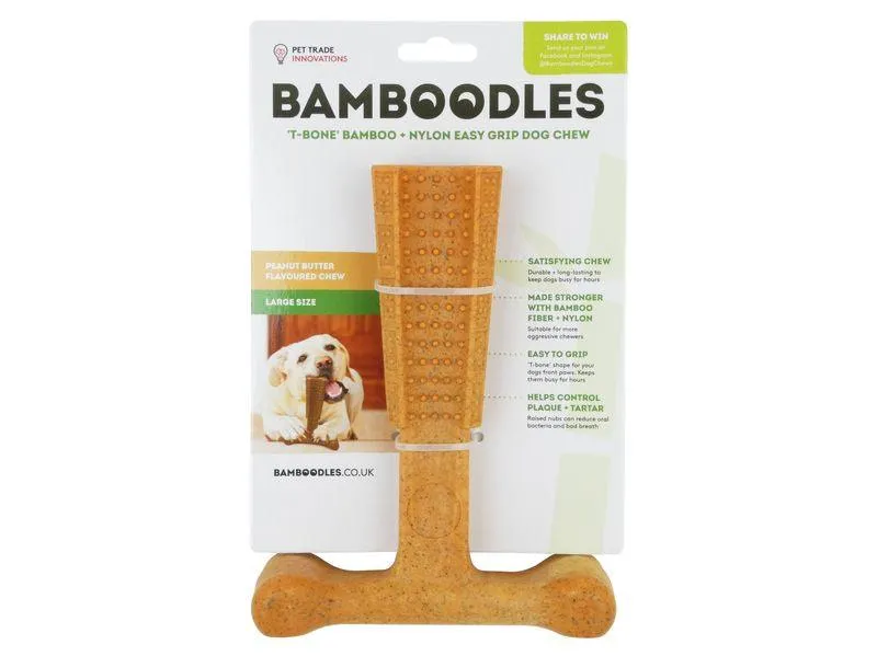 Bamboodles 'T-Bone' Easy Grip Dog Chew Toy