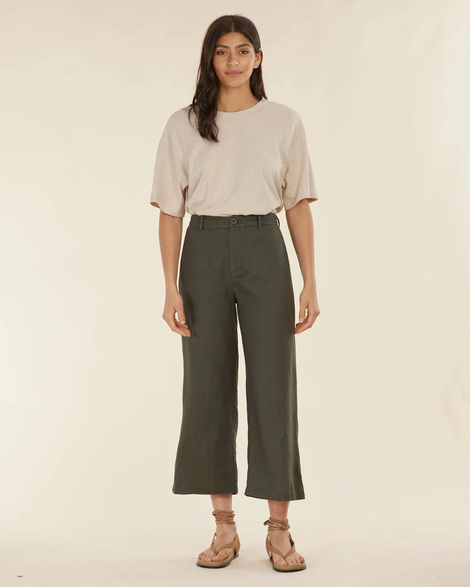 Barossa Linen Pant - Moss