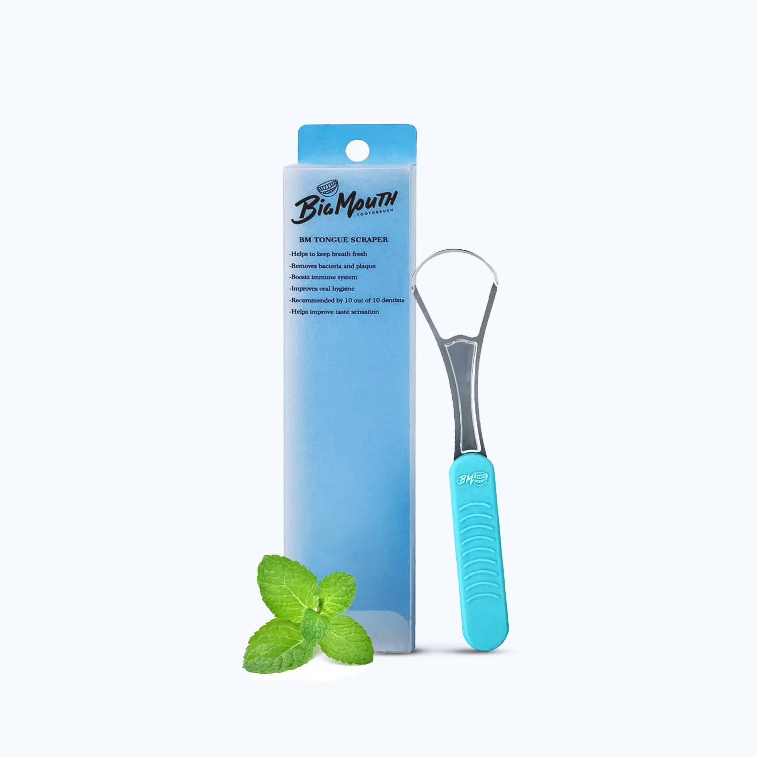 Big Mouth Tongue Scraper – Ultimate Oral Hygiene Tool for Fresh Breath and Improved Taste (Silver)