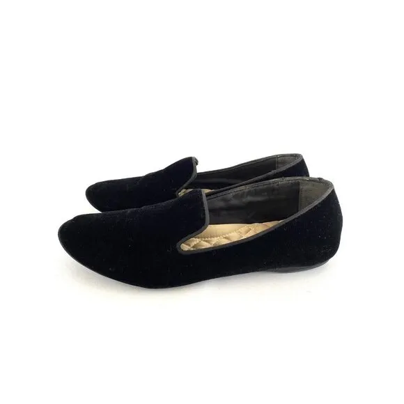 Birdies &quot;The Starling&quot; Shoes Size 7 Black Velvet Flats Womens