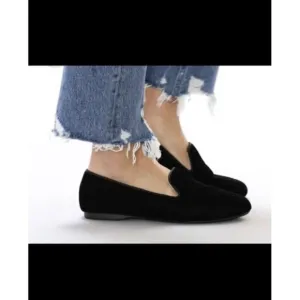 Birdies &quot;The Starling&quot; Shoes Size 7 Black Velvet Flats Womens