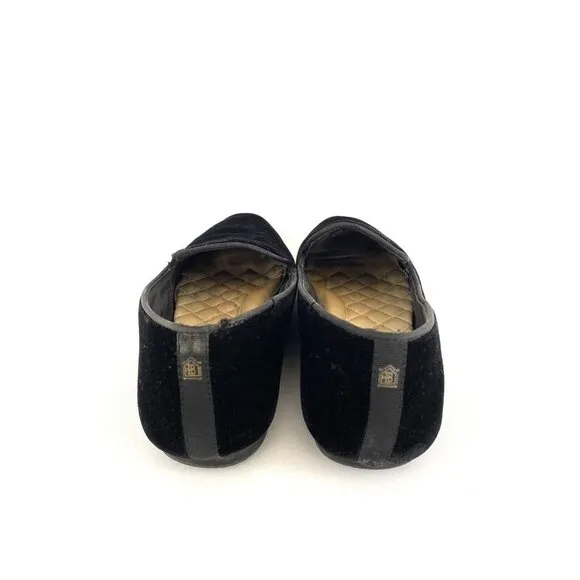 Birdies &quot;The Starling&quot; Shoes Size 7 Black Velvet Flats Womens