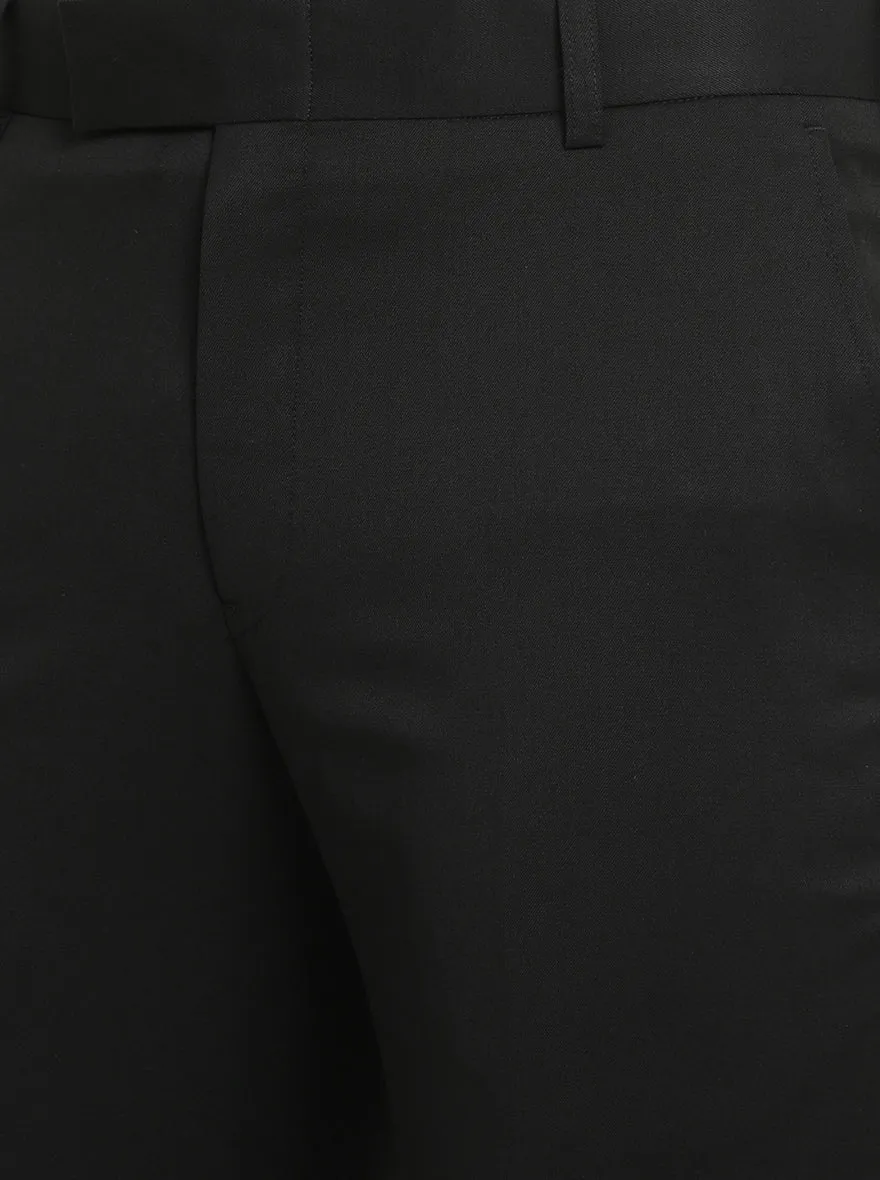 Black Solid Super Slim Fit Formal Trouser | JadeBlue
