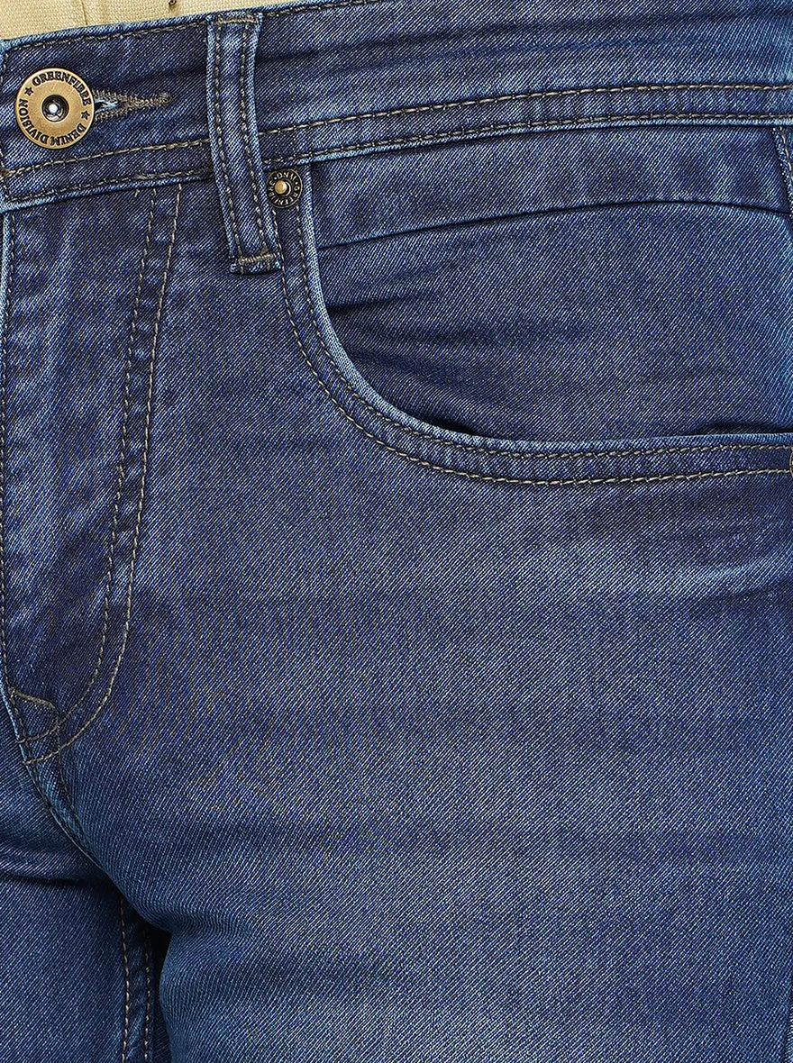 Blue Washed Narrow Fit Jeans | Greenfibre