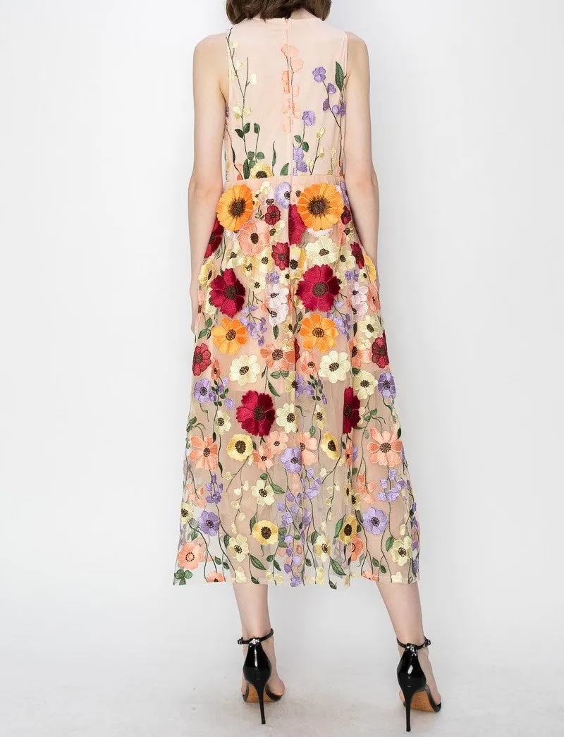 Blush Flower Sleeveless Dress