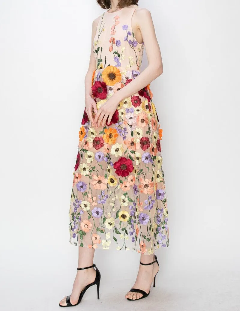 Blush Flower Sleeveless Dress