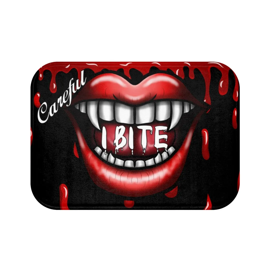 Careful I Bite Vampire Bath Mat