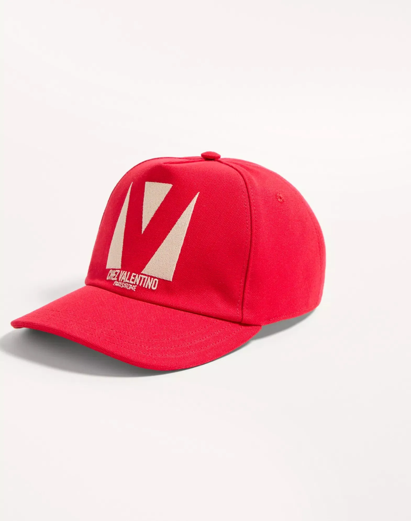 Chez Valentino Cotton Baseball Cap With Embroidery