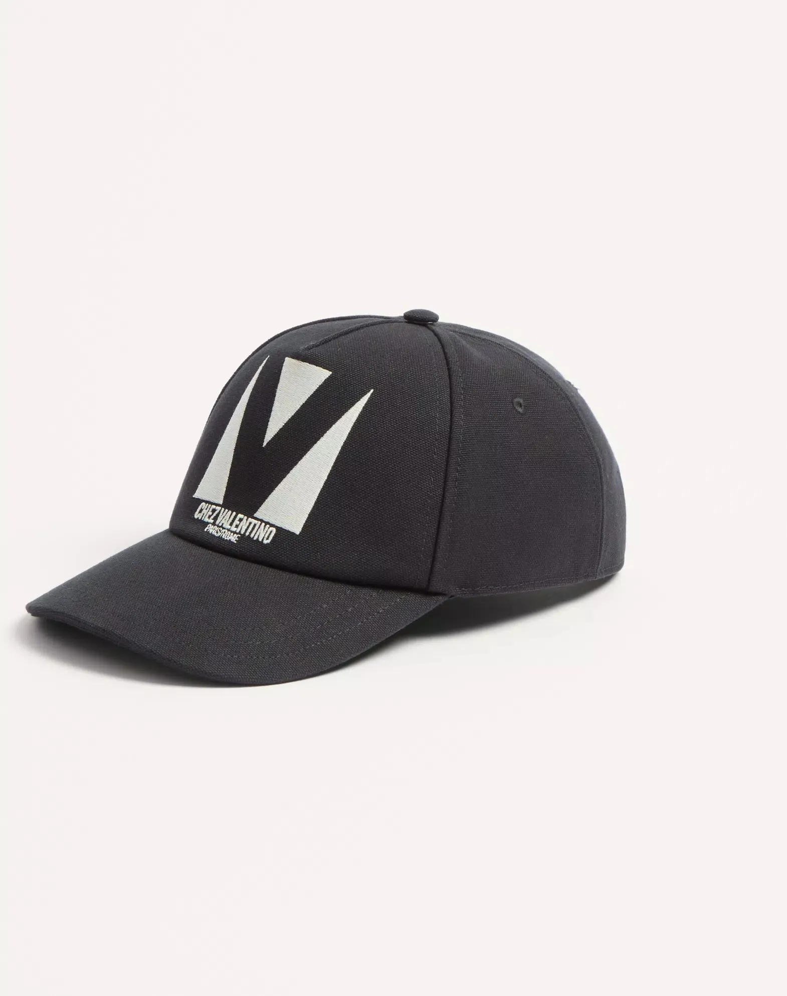 Chez Valentino Cotton Baseball Cap With Embroidery