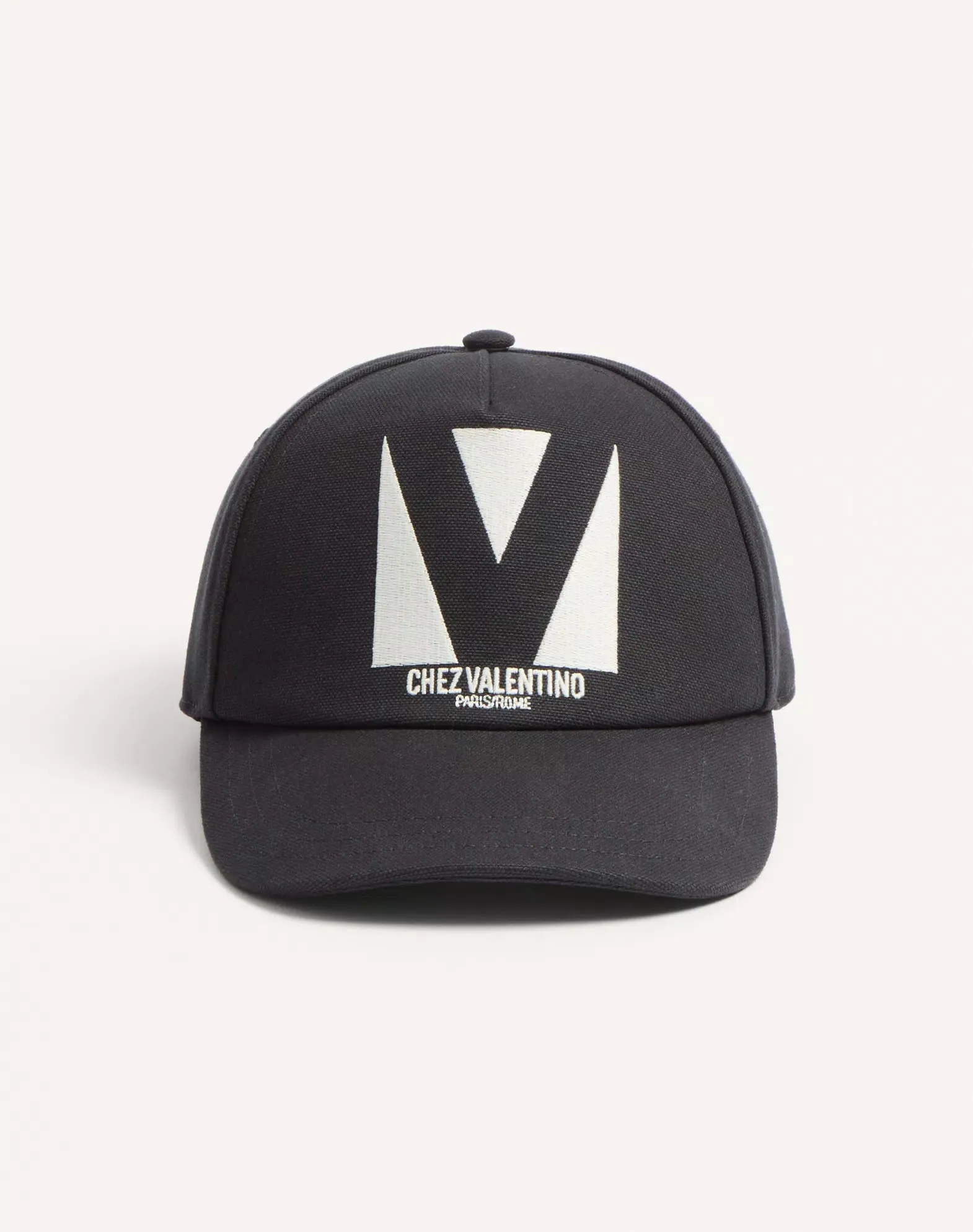 Chez Valentino Cotton Baseball Cap With Embroidery