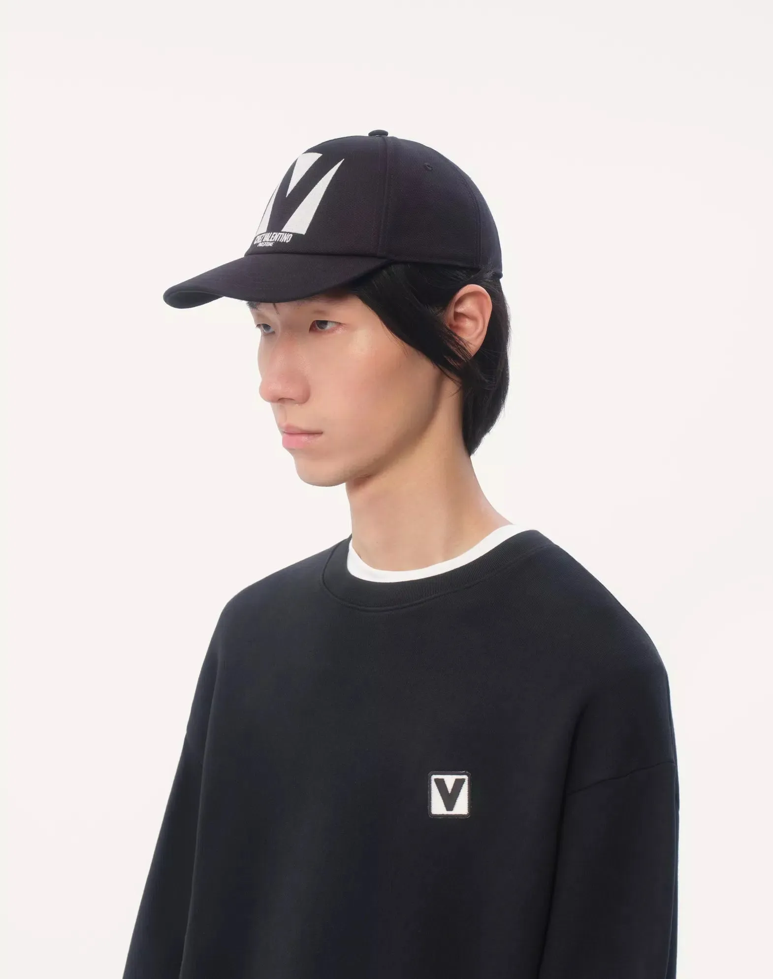 Chez Valentino Cotton Baseball Cap With Embroidery