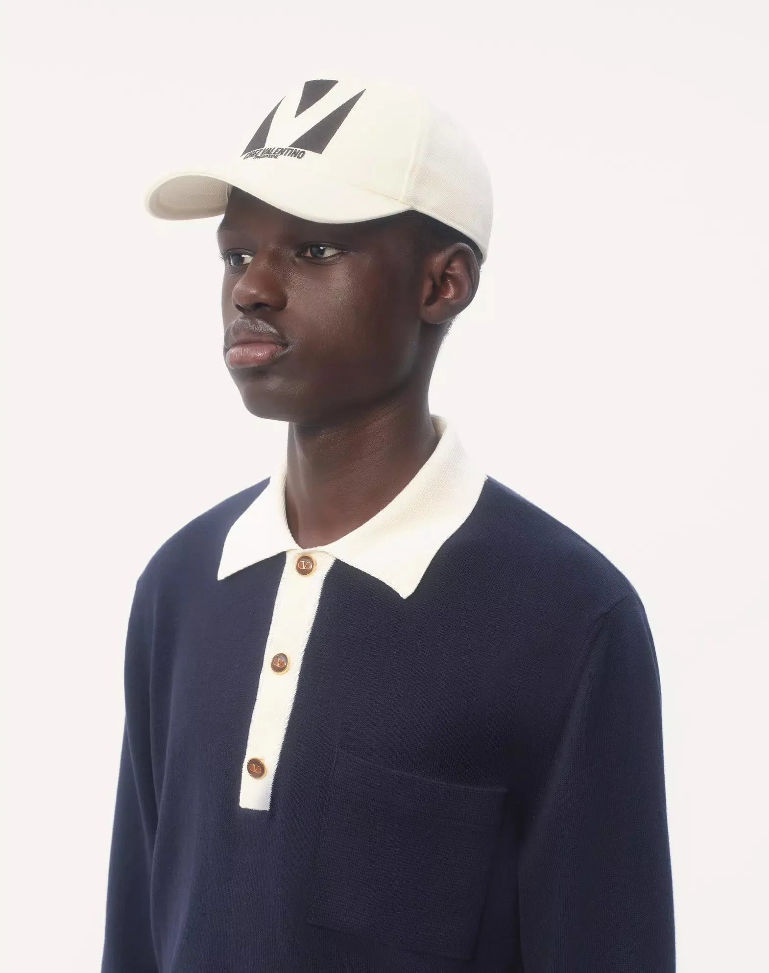 Chez Valentino Cotton Baseball Cap With Embroidery