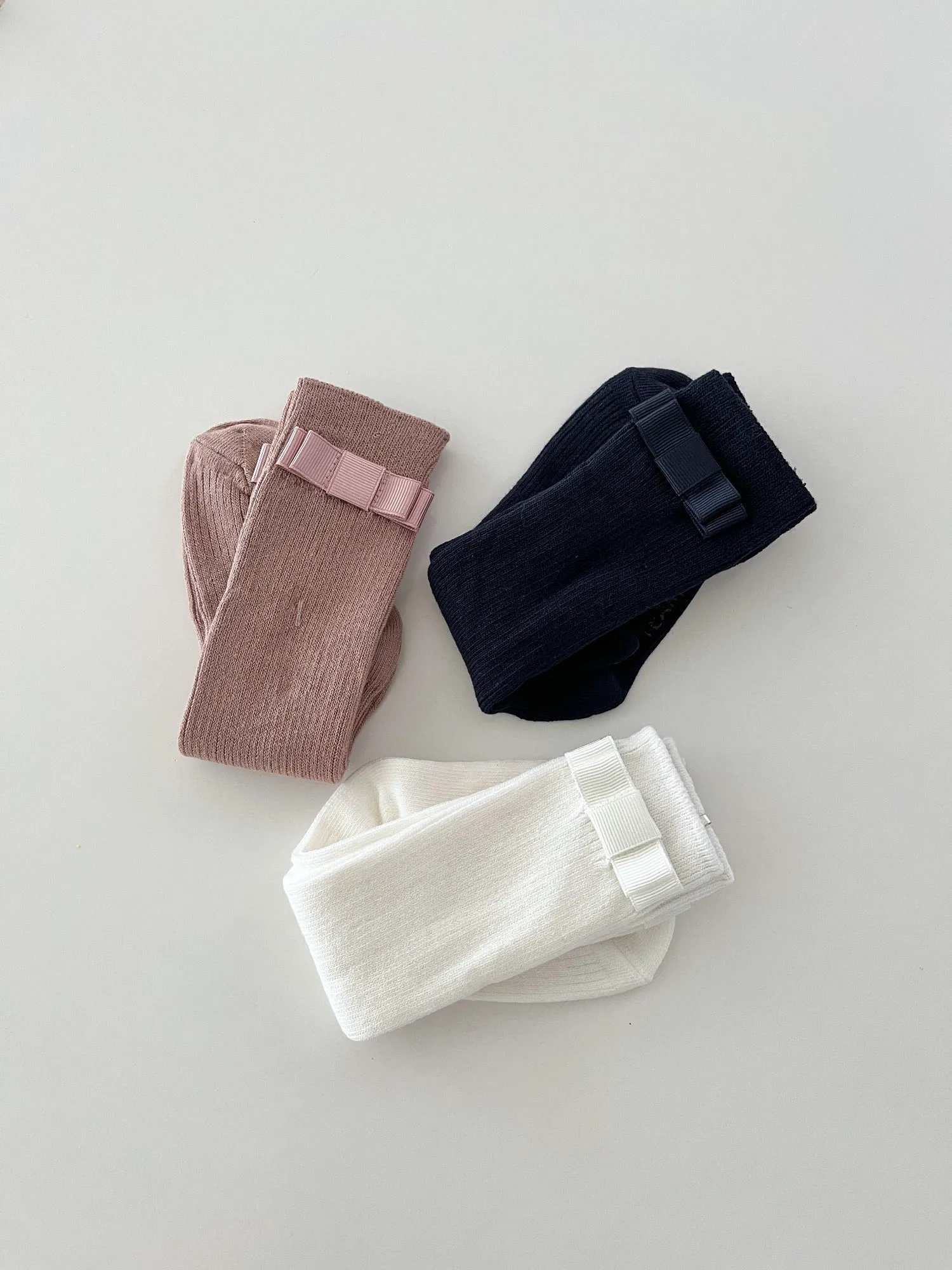 Classic Bow Knee Socks, Navy