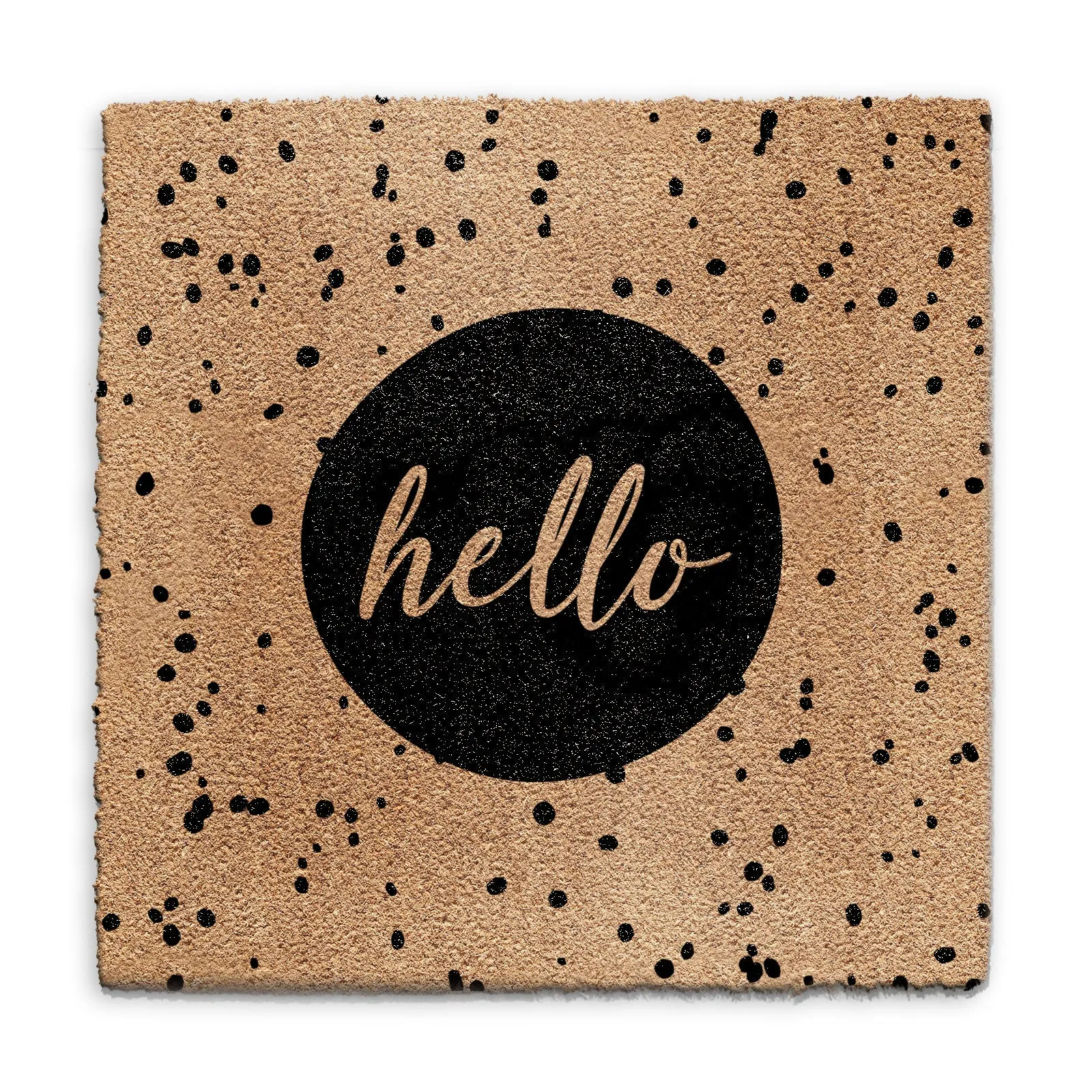 Coir Doormat - Black Speckled Hello