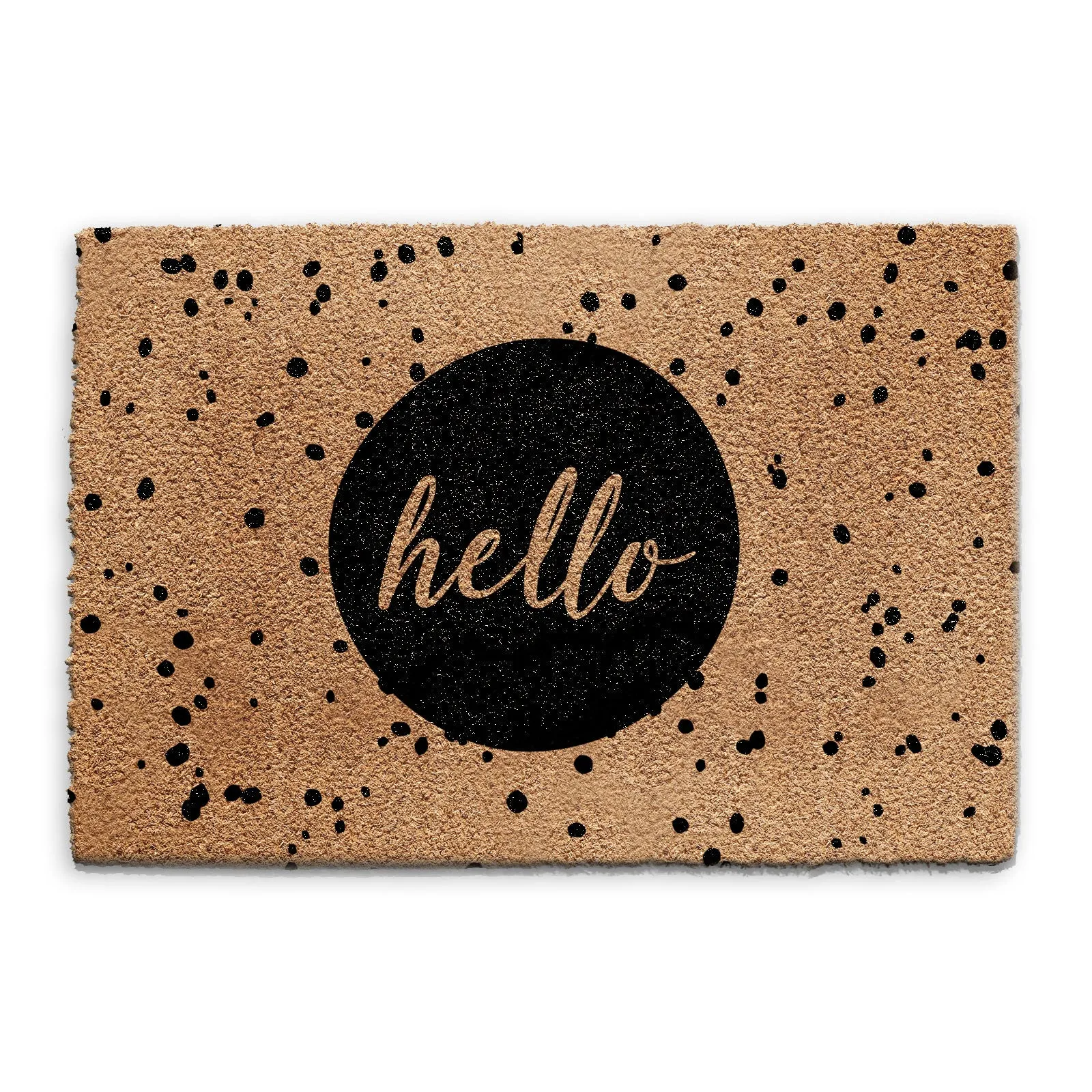 Coir Doormat - Black Speckled Hello
