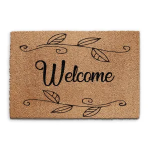 Coir Doormat - Floral Welcome