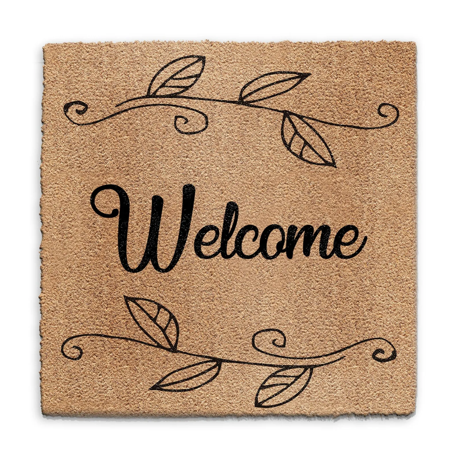 Coir Doormat - Floral Welcome