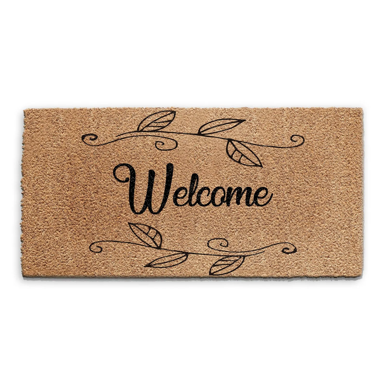 Coir Doormat - Floral Welcome