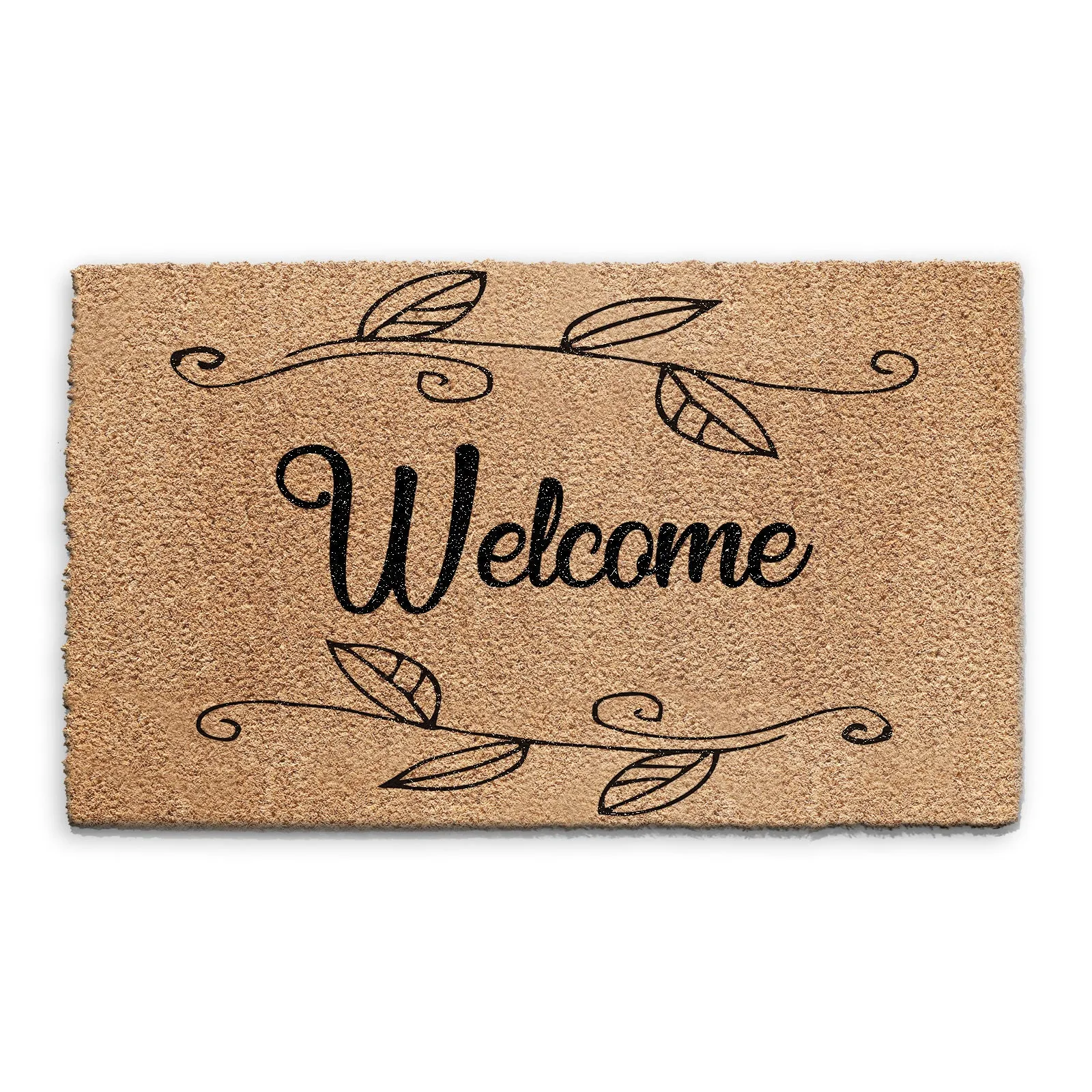 Coir Doormat - Floral Welcome