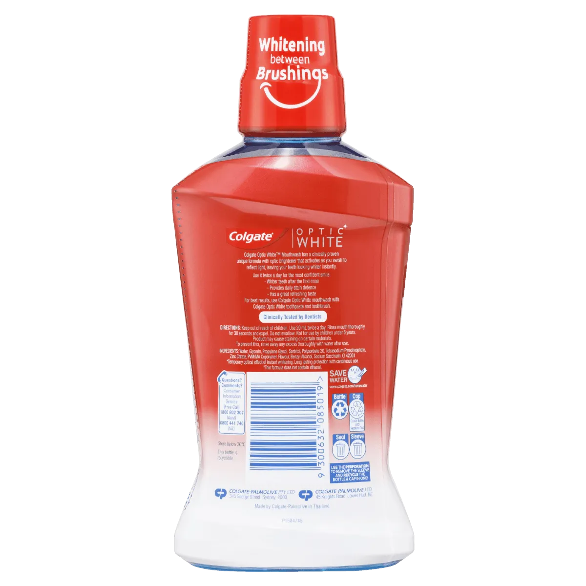 Colgate Optic White Teeth Whitening Mouthwash 500mL