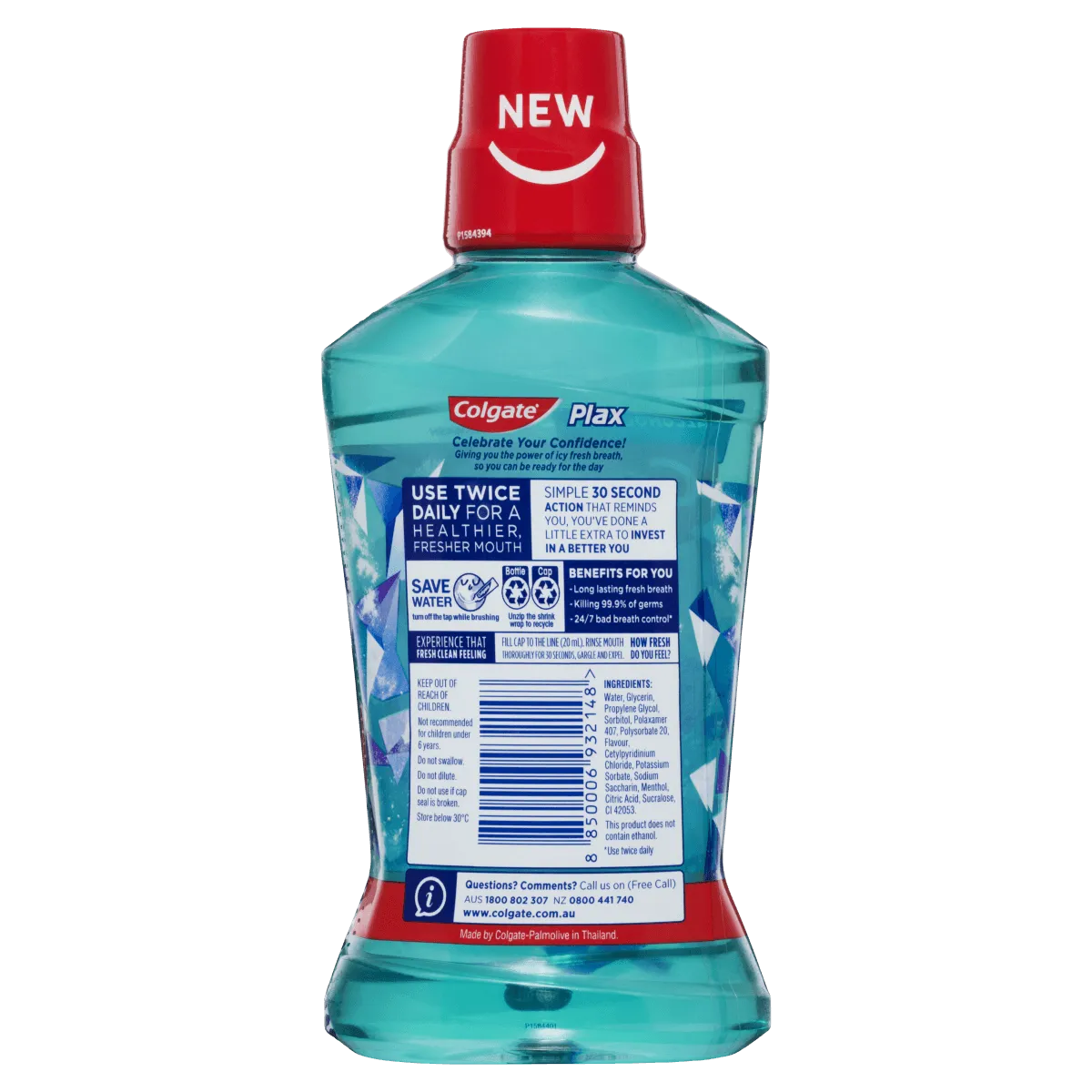 Colgate Plax Ice Fusion Cold Mint Antibacterial Mouthwash 500mL