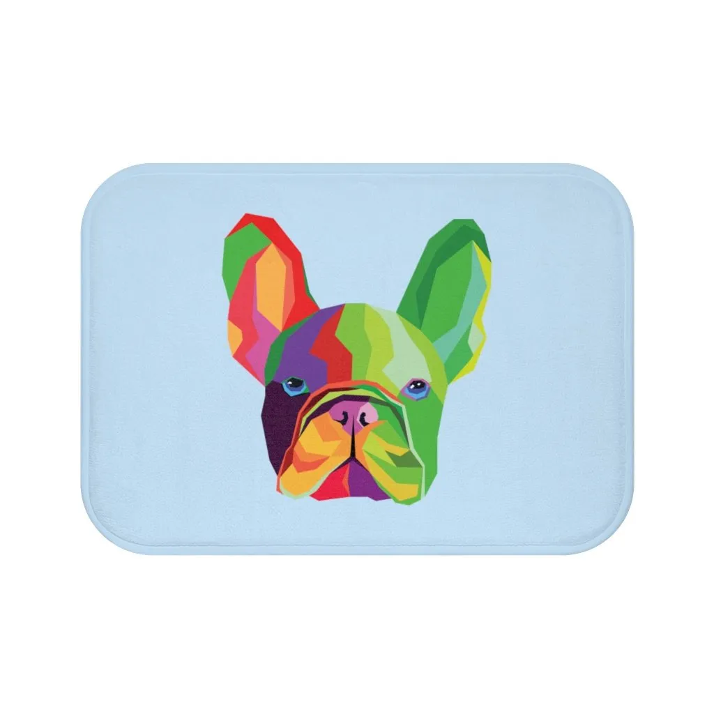 Colorful French Bulldog Bath Mat