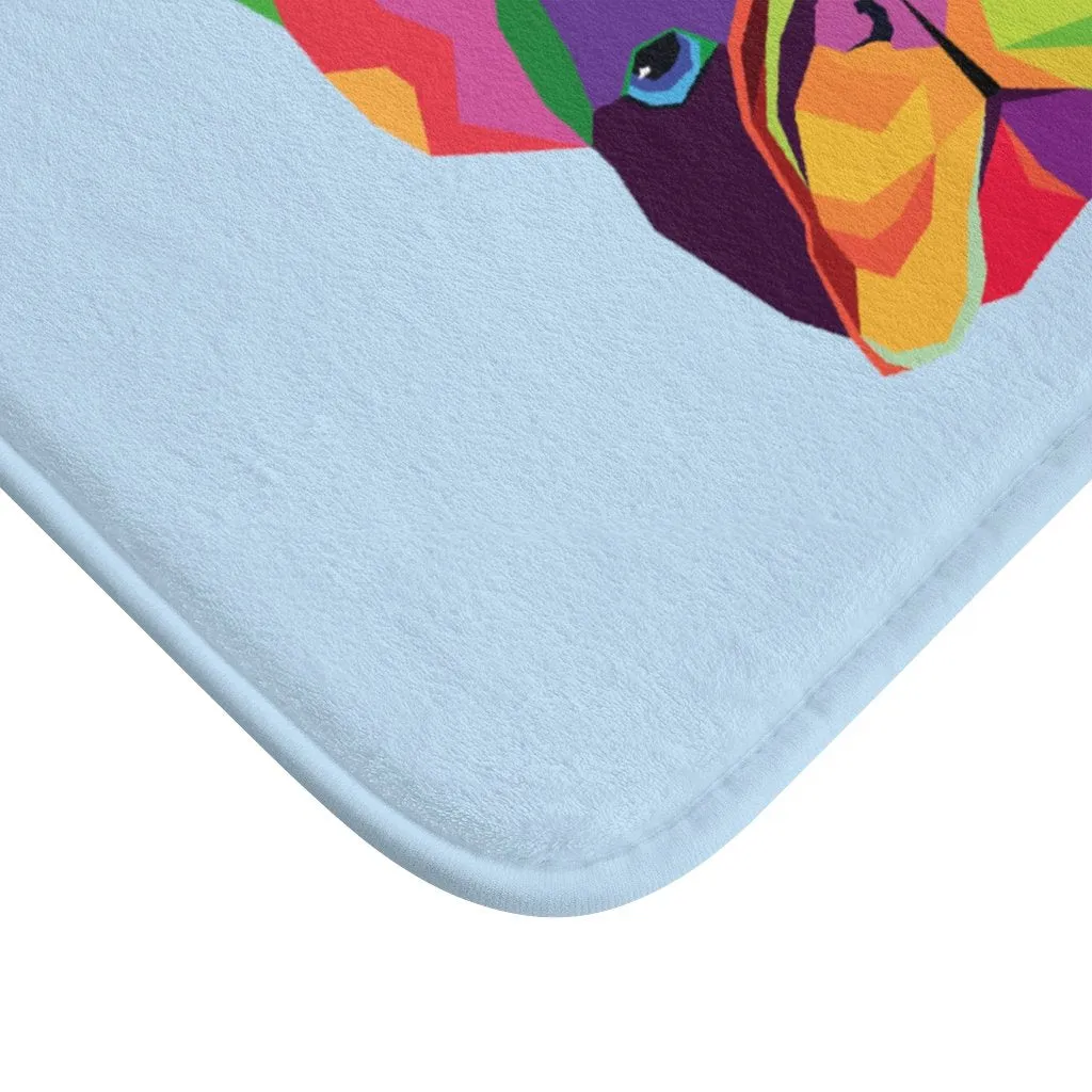 Colorful French Bulldog Bath Mat