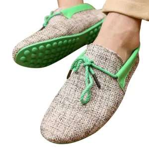 Fashion Men Summer Shoes Breathable Weaving Shoes Men Lace-up Flats Casual Driving Loafers