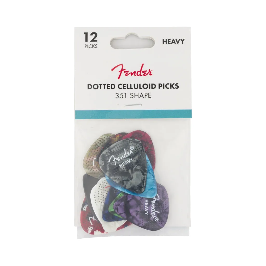 Fender 351 Dotted Celluloid Guitar Picks - Heavy, 12-pack