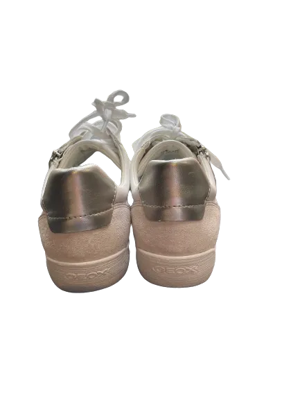 Geox Respira Silver White Zipper Runners