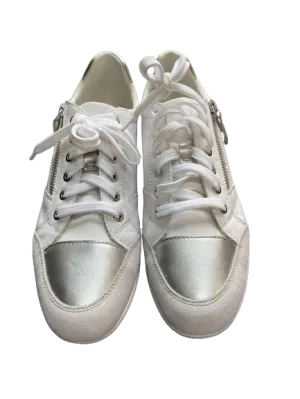 Geox Respira Silver White Zipper Runners
