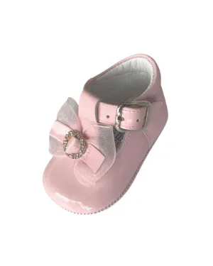 Girls Soft Sole Pram Shoe