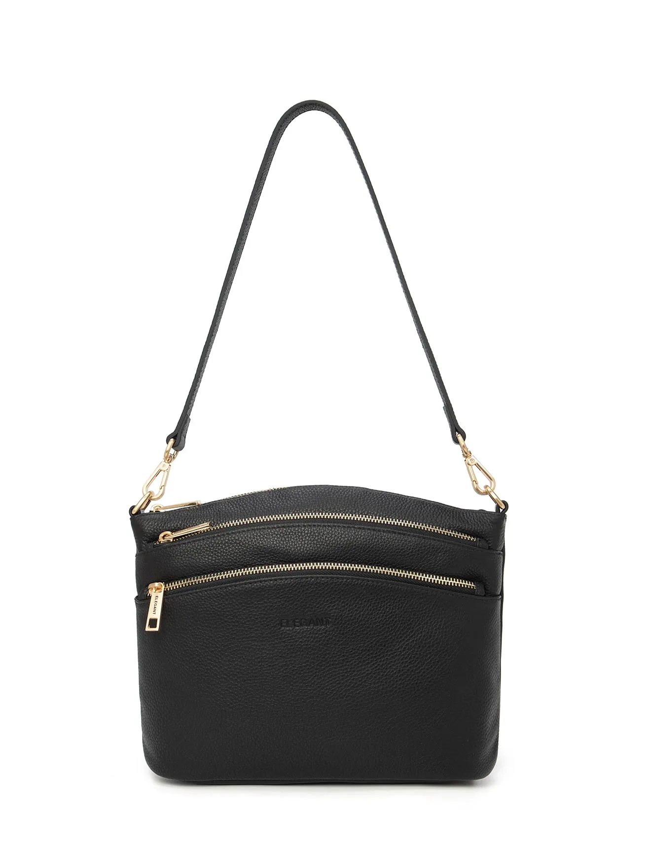 GRACE LEATHER XBODY BAG- E1-0818-BLK