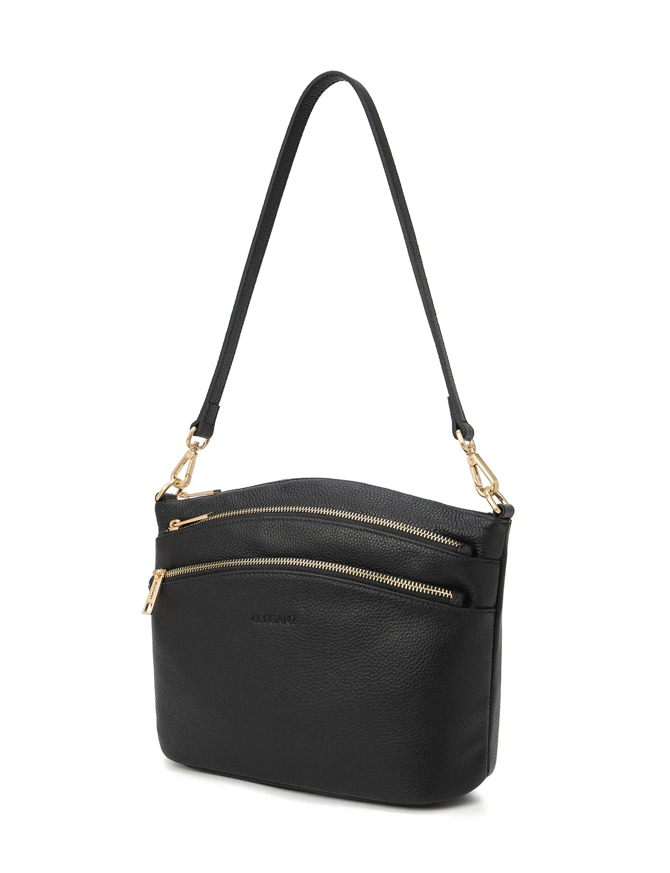 GRACE LEATHER XBODY BAG- E1-0818-BLK