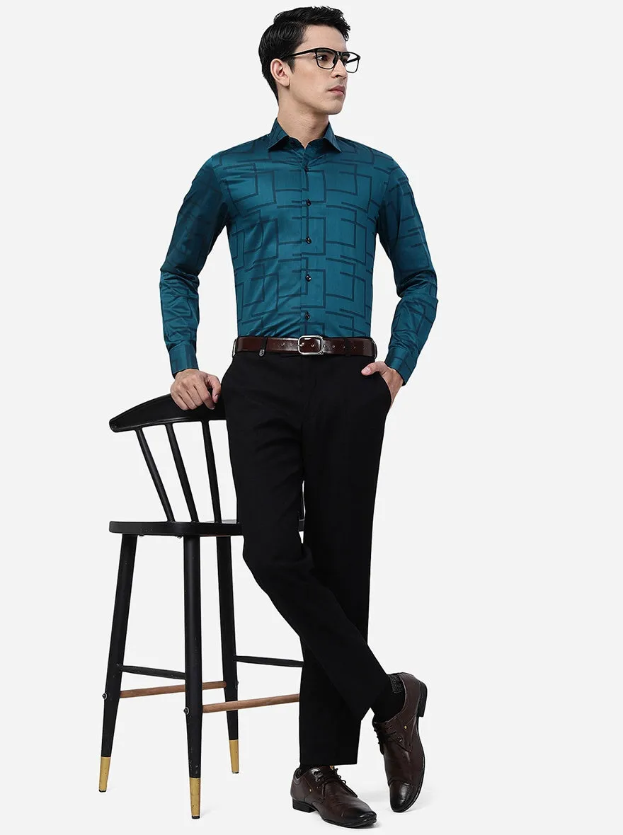 Green Solid Slim Fit Party Wear Shirt | Wyre