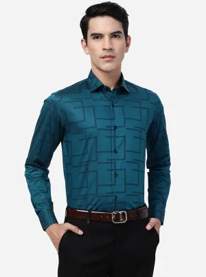 Green Solid Slim Fit Party Wear Shirt | Wyre