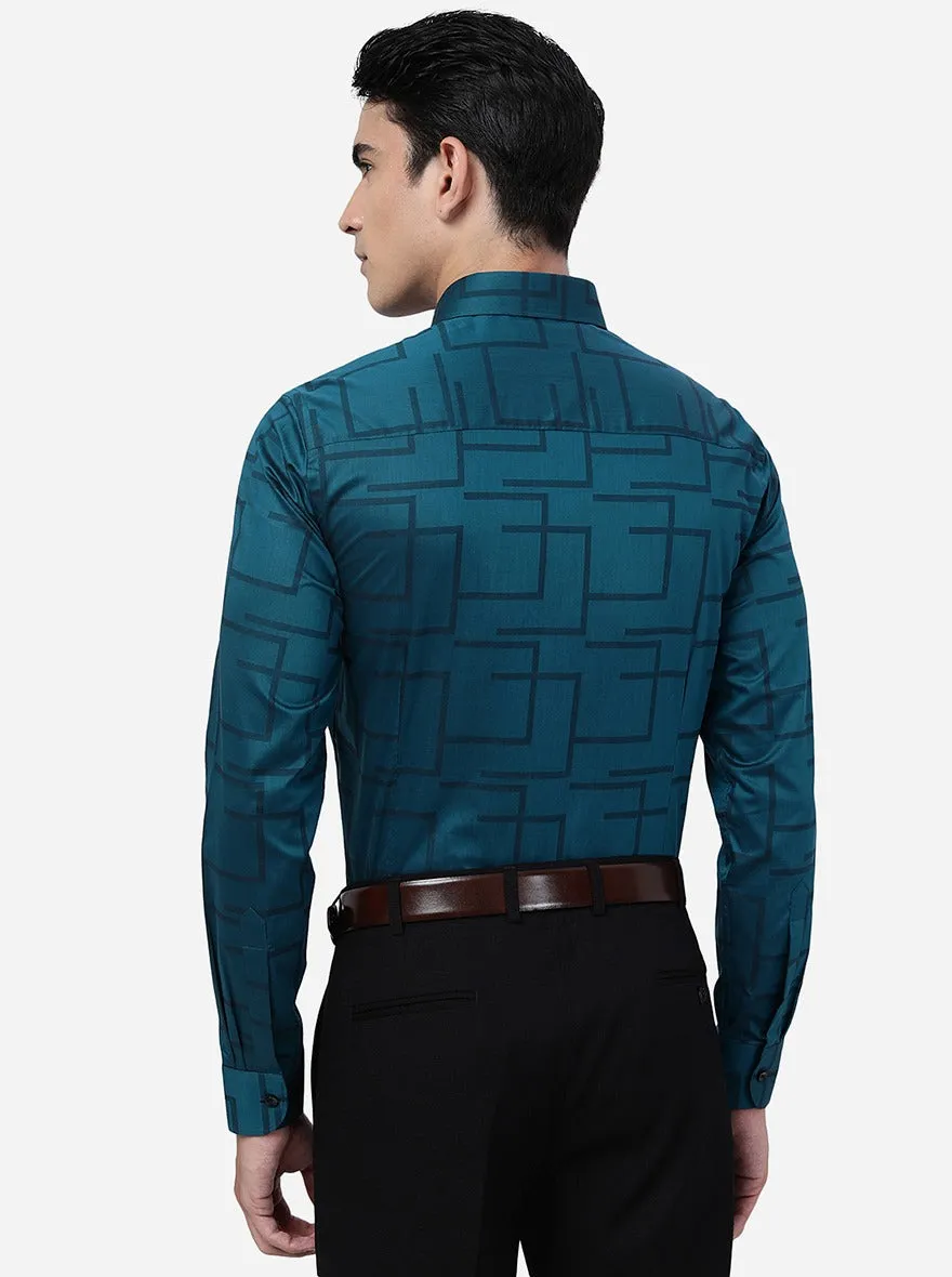 Green Solid Slim Fit Party Wear Shirt | Wyre