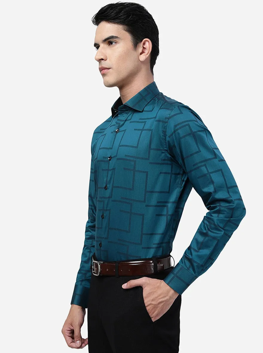 Green Solid Slim Fit Party Wear Shirt | Wyre