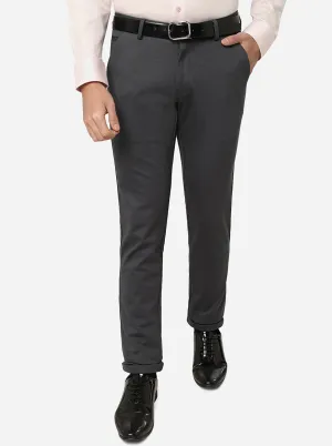 Grey Solid Slim Fit Club Wear Trouser | JB Studio