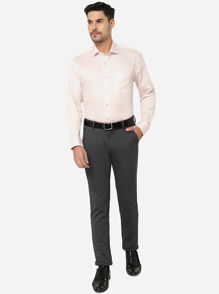 Grey Solid Slim Fit Club Wear Trouser | JB Studio