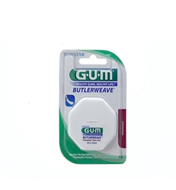 G.U.M BUTLERWEAVE, WAXED, DENTAL FLOSS 55M