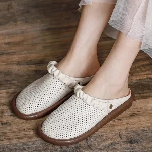 Hollow soft sole two-way leather shoes