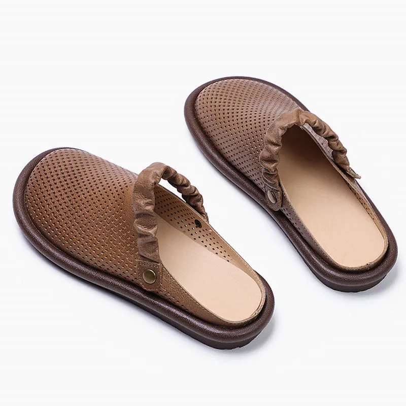 Hollow soft sole two-way leather shoes