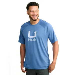 HUK Men's Standard Icon Crew, Short-Sleeve Performance Fishing Shirt, Quiet Harbor, Small