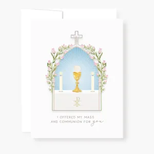 I Prayed for you at Mass Card | White
