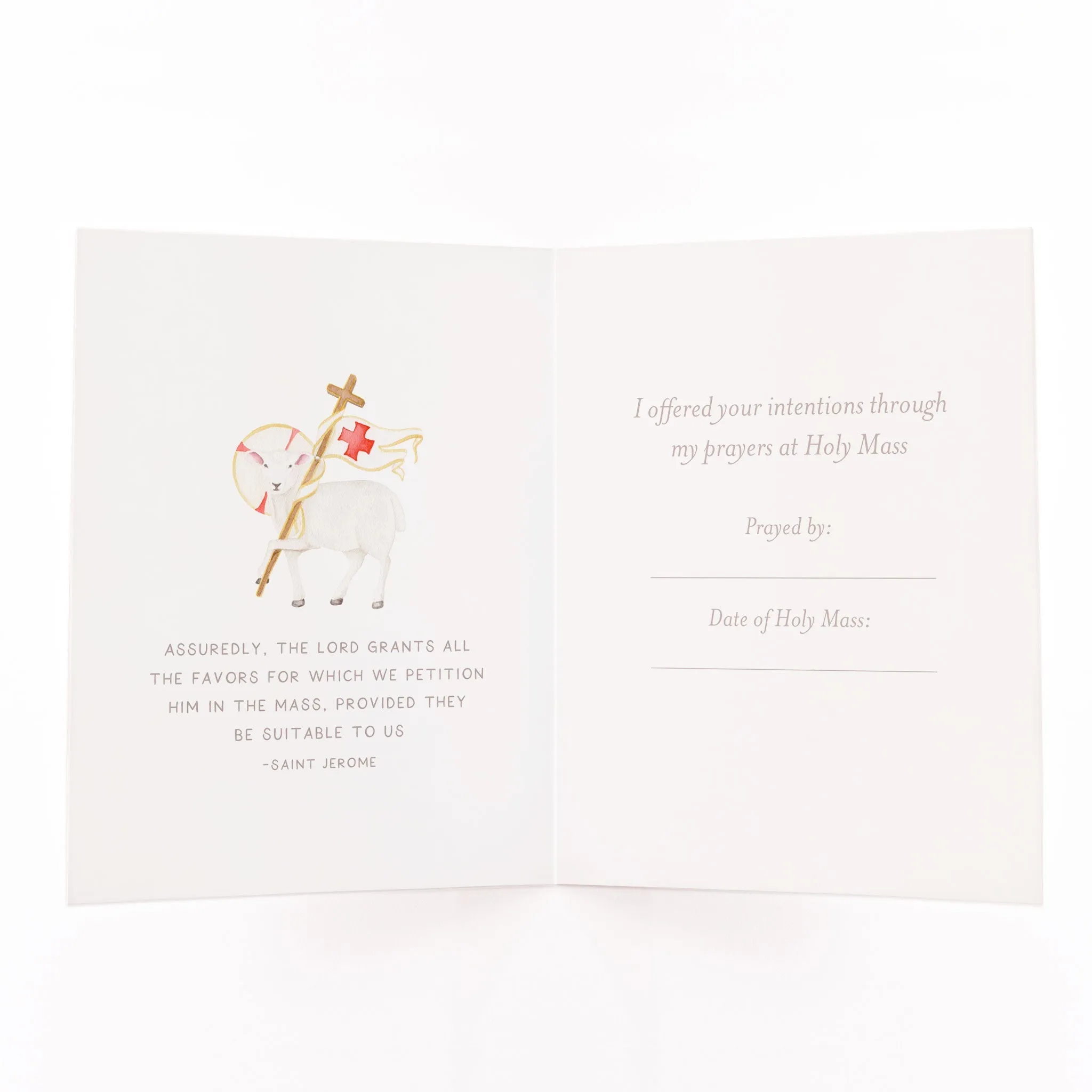 I Prayed for you at Mass Card | White